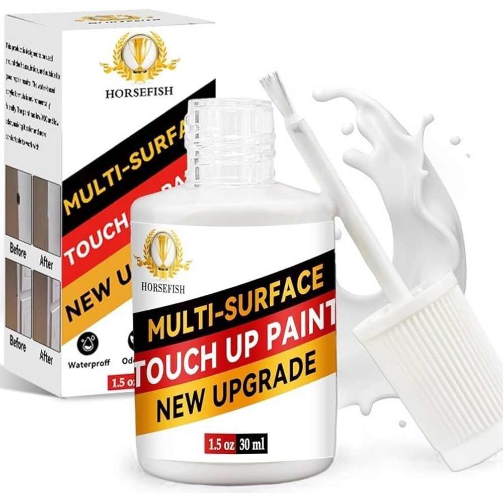Horsefish White Touch Up Paint, Multi-Surface‎ 1.5 Ounce (Pack of 1)